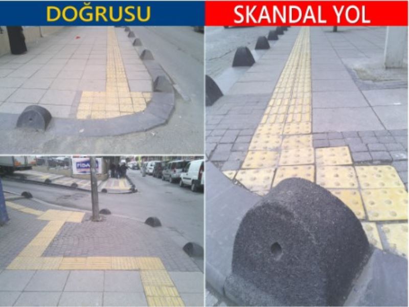 Esenler`de Engelli Yolu Skandali