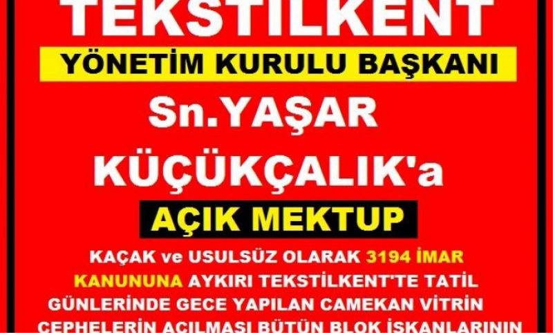 KÜÇÜKÇALIK ` a AÇIK MEKTUP !