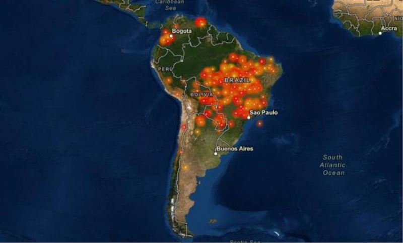 Amazon ormanlarinda 2 bin 500 noktada yanginlar sürüyor