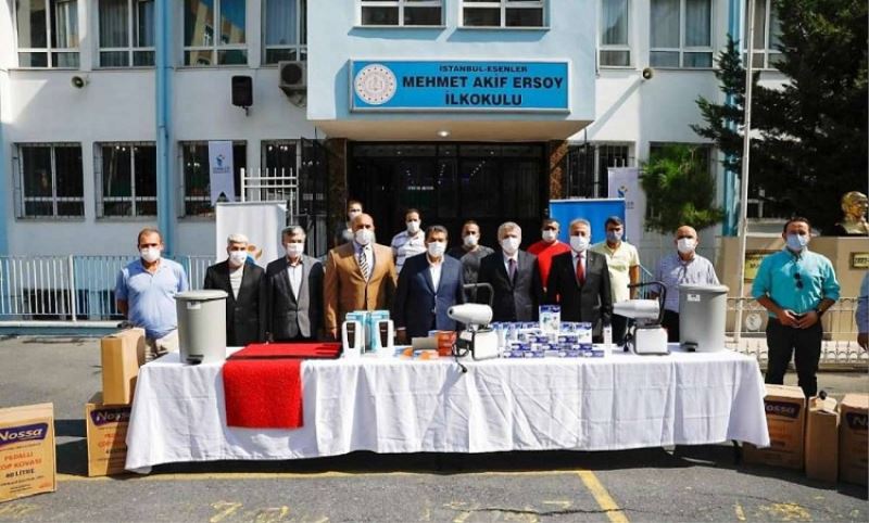 Esenler Belediyesi, Milli Egitim Bakanligi'nin yürüttügü 'Okulum Temiz' projesine destek verdi