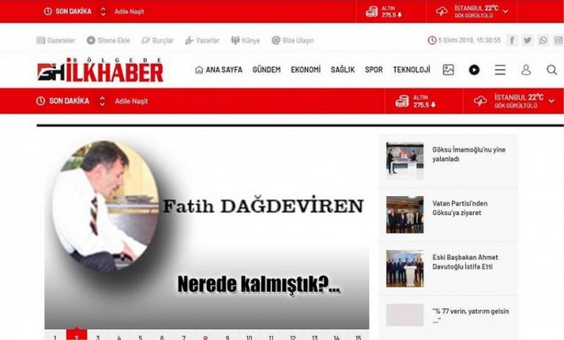 Esenler’de Bölgede Ilk Haber Gazetesi yeni ara yüzü yenilenerek yayin hayatina devam ediyor.