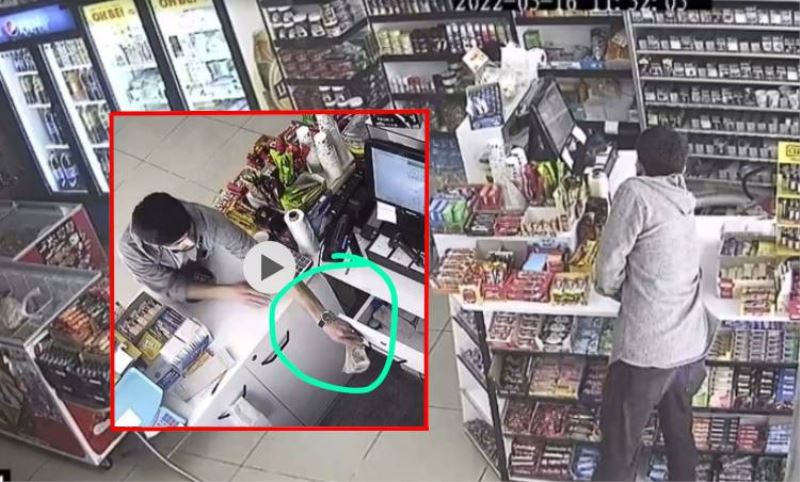 Esenler'de marketten 5 bin lira çalan hirsiz kamerada