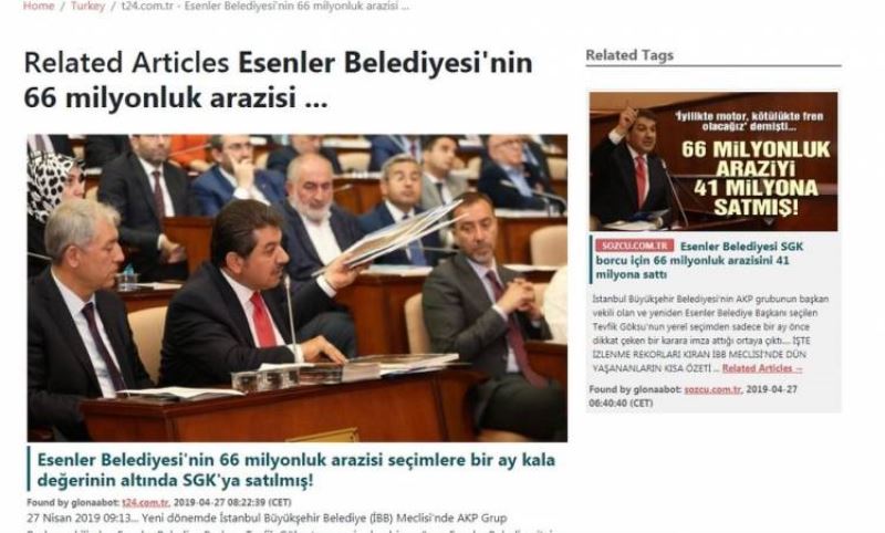 Göksu, SGK arazisi için Yabanci ,Ulusal ve Yerli Basinda  haber oldu!