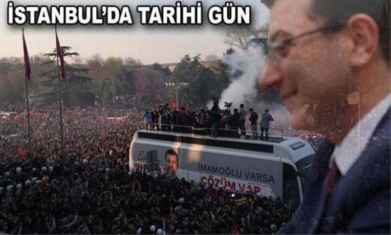 Görevi devraldiktan sonra Ekrem Imamoglu belediye önünden halka seslendi!