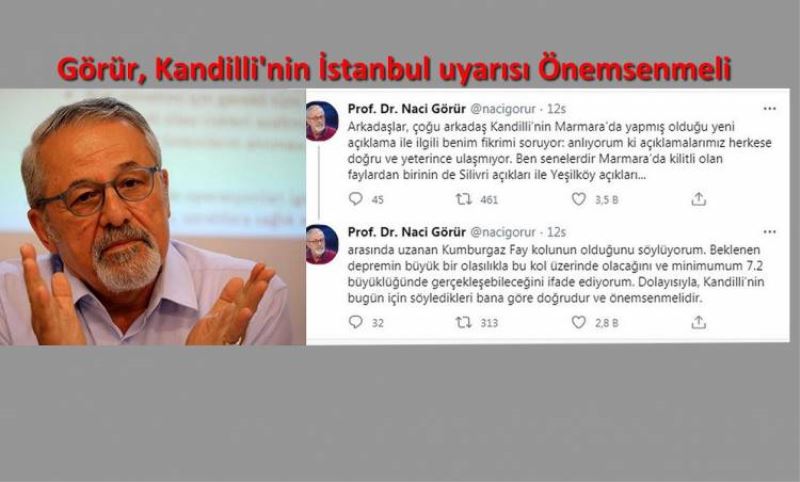 Görür'den Kandilli'nin Istanbul uyarisi hakkinda açiklama: Önemsenmeli